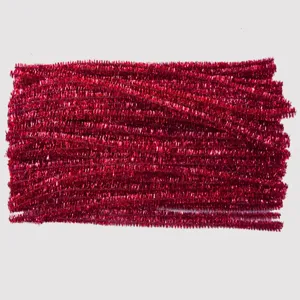 Red metallic pipe cleaners craft stems chenille stems for DIY art crafts Christmas decor