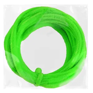 Tiges chenille cure-pipe vert fil de bricolage 10mm 9m moelleux fournitures loisirs vue principale