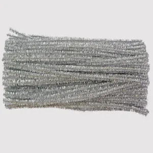 Silver Chenille Stems Glitter Pipe Cleaners Bulk for Craft DIY Art Projects Christmas Decor