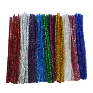 Colorful Metallic Chenille Stems Pipe Cleaners Glitter Tinsel DIY Craft Accessories For Christmas Party Handmade Art