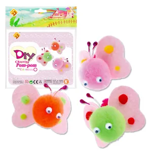 Kit fai da te con pompon a farfalla per bambini giocattolo educativo artigianale creativo.