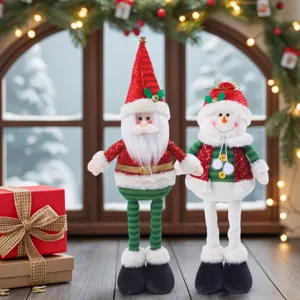 Natale babbo natale telescopico e pupazzo di neve bambola ornamento decorazione festa