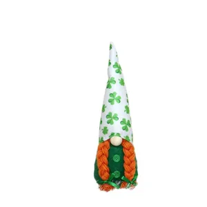 St. Patrick's Day green gnome doll Irish shamrock faceless plush holiday tabletop decoration