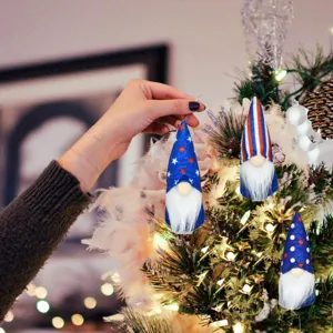 Independence day gnome ornament patriotic tree hanging decor fabric faceless doll party decor
