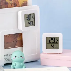 Mini Thermomètre Hygromètre Numérique Intérieur Haute Précision Écran LCD Carré Jauge Température Humidité Maison