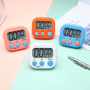 Digital Kitchen Timer Big Screen Stopwatch Countdown Electronic Timer For Baking Cooking Student Study Multiple Colors ABS Plastic Portable Magnet Stand Back