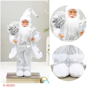 Statuetta di Babbo Natale da 18 pollici bambola in piedi con stivali da neve e borsa