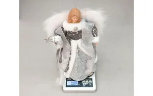 Christmas angel tree topper plush wings doll festive holiday decoration figure ornament