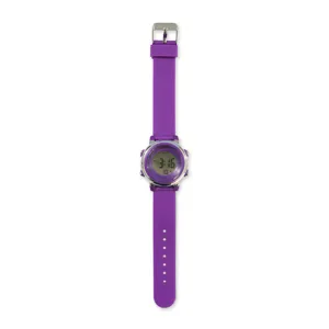 Orologio digitale per bambini e adolescenti con cinturino in silicone viola sport.