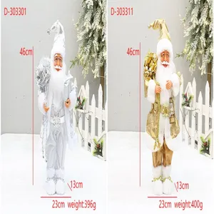 Natale Babbo Natale in piedi bambola statuetta con zaino vacanza casa decorazione ornamento