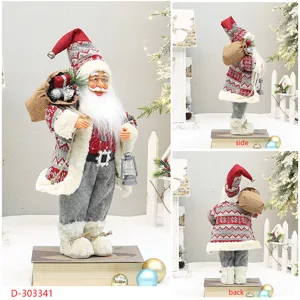 Bambola di Babbo Natale in piedi da 18 pollici con zaino e scarponi, vista multi-angolo.