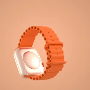 Smartwatch arancione cinturino in silicone di ricambio sport design orologio