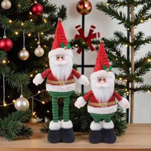 Natale Babbo Natale bambola gamba telescopica decorazione regalo festa ornamento da tavolo