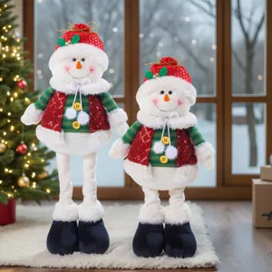 Pupazzo di neve di peluche bambola di Natale decorazione festiva per la casa