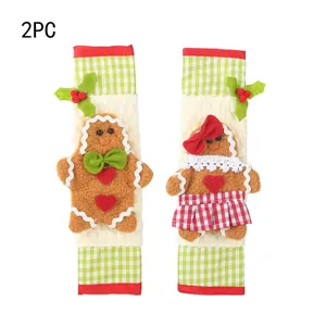 Noël bonhomme en pain d'épices housses de poignée de réfrigérateur 2pcs déco de cuisine