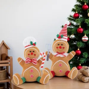 Christmas gingerbread man plush doll cute festive cookie toys for holiday party home decoration