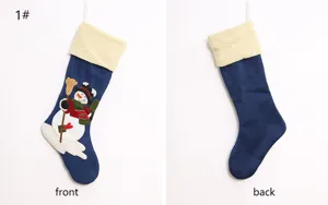 Weihnachtsstrumpf Stickerei retro grosse Geschenktüte Kamin Baum Hängedeko Detail