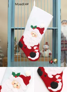 Weihnachtssocke Dekoration bestickt vintage grosse geschenkbeutel fuer kamin baum