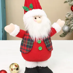 Christmas Santa Claus plush doll ornament festive table decoration cute holiday gift home decor