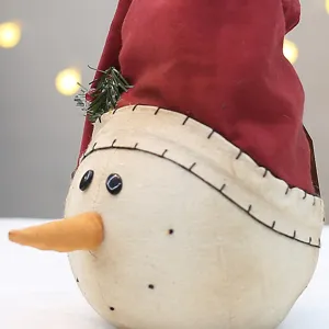 Retro lino Natale pupazzo di neve bambola peluche decorazione festiva ornamento da scrivania