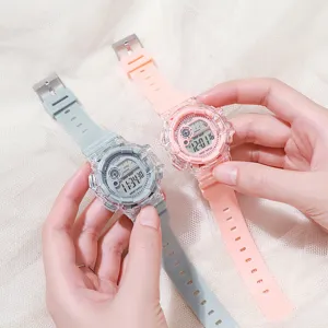Montre numérique transparente pour femmes étudiantes sport étanche lumineuse design élégant