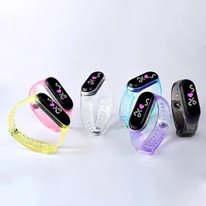 LED Ψηφιακό Ρολόι Αθλητικό Βραχιόλι Διαφανές Λουράκι Σιλικόνης Αδιάβροχο Οθόνη Αφής Φωτεινό Ηλεκτρονικό Ρολόι Χειρός για Μαθητές Ενήλικες