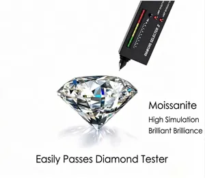 Brillantschliff glitzernder Moissanit Edelstein mit professionellem Diamantester Detail