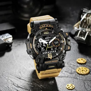 Herren taktische Sport Elektronikuhr wasserdichte militärische Dual Display Armbanduhr