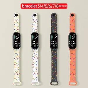 Orologio Sportivo Digitale con Cinturino in Silicone Stampato per Ragazze Studenti Carino Motivo Zuccherini Luminoso Bracciale Intelligente Elettronico