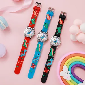 Orologio Bambini 3D Dinosauro Silicone Impermeabile Quarzo Analogico Studente Carino Polso Orologio