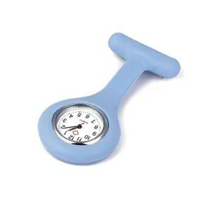 Silikon Krankenschwester Uhr hellblaue medizinische Taschenuhr mit Quarzwerk für Ärzte