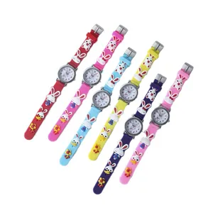 Orologio Da Polso Al Quarzo Per Bambini 3D Cartoon Coniglietto In Silicone.