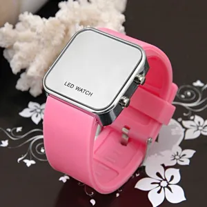 LED Digitaluhr Für Schüler Quadratisches Legierungsgehäuse Silikonarmband Sportliche Elektronische Uhr Für Kinder Mädchen Jungen Geschenk