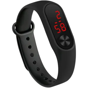 Schwarze LED Elektronik Uhr Silikon Sport Armband digitale Handgelenk Band fur Mode Alltag