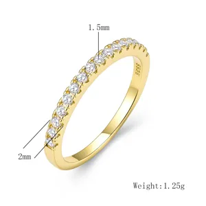 S925 sterling silver half eternity ring featuring sparkling cubic zirconia for daily wear.