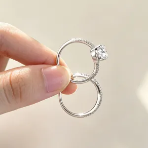 Bague empilable argent ensemble scintillant moissanite diamant mariage bague de fiancailles femme