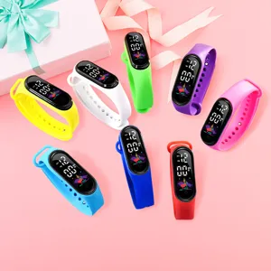Bunte LED digitale Silikonuhr für Kinder Schüler wasserdichte Sport Elektronik Armband
