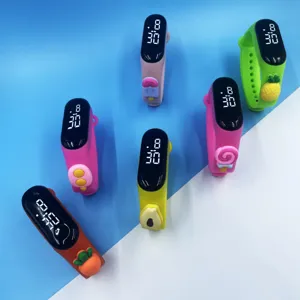 Kinder LED Digitaluhr Wasserdicht Leuchtend Cartoon Frucht Armband Kunststoff Elektronische Uhr Für Kinder Jungen Mädchen