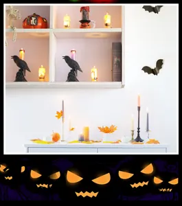 Halloween Krähe Kerzenhalter LED elektronische Kerze Kürbis Lampe Party Dekoration Requisiten.