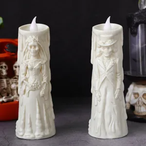 Halloween LED esqueleto vela luz pareja novia y novio fantasma decoracion ornamento