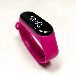 Montre électronique de sport LED étanche bracelet de fitness en silicone tactile mode