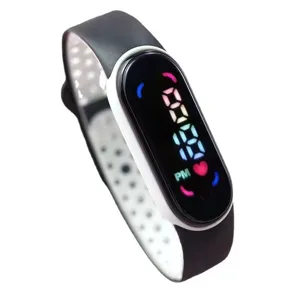 Dual-color silicone LED electronic watch, waterproof touch sports bracelet for kids and students.