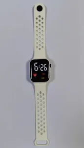 New LED electronic digital watch square waterproof sports watch for kids and students white.