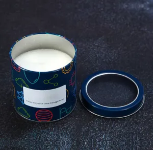 Metal storage tin box with white foam interior and patterned design for watch packaging.