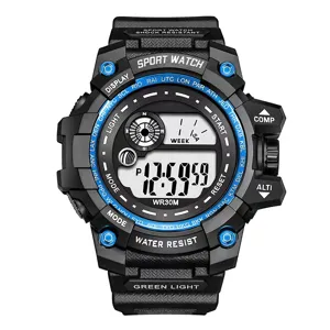 Men Sports Digital Watch Waterproof Electronic Wristwatch With Rubber Strap LED Luminous Calendar Stopwatch For Boys Teens Kids