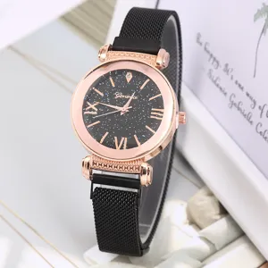 Orologio donna lusso oro rosa cielo stellato cinturino maglia magnetica quadrante