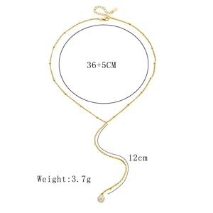 Gedetailleerd overzicht van de S925 zilveren Y-vormige parelketting met hanger.