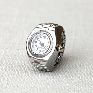 Finger watch quartz ring watch unique creative alloy casual small numbers vintage style detail