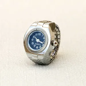 Creative alloy finger watch with quartz movement and clear number dial for daily wear.