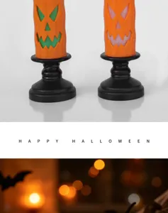 Halloween LED set kandelorou kolokythas, tromaktiki diakosmitiki lampa gia parti.